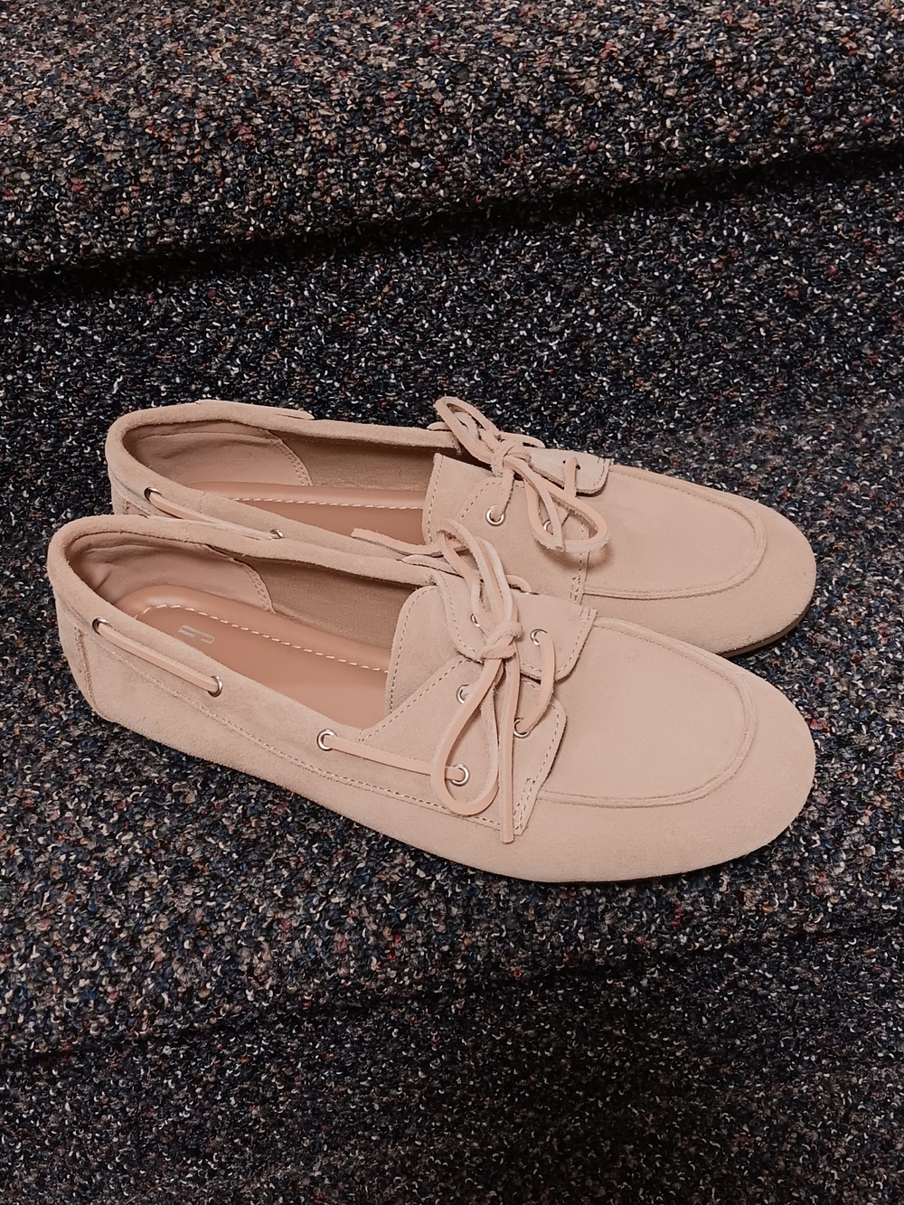 GAP Beige Suede Lace-Top Loafers
